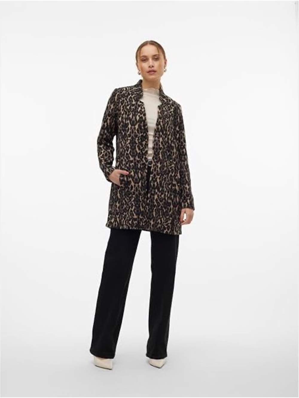 Vero Moda Leopard Print Blazer Jacket - Brown and Black